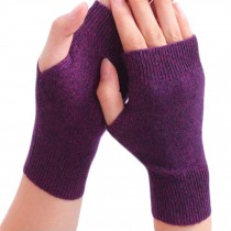 Unisex Outdoor Winter Soft Fingerless Gloves Warm Gloves,Purple