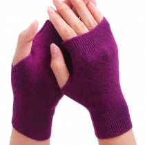 Unisex Outdoor Winter Soft Fingerless Gloves Warm Gloves,Violet