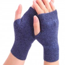 Unisex Outdoor Winter Soft Fingerless Gloves Warm Gloves,Black-blue
