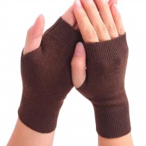 Unisex Outdoor Winter Soft Fingerless Gloves Warm Gloves,Brown