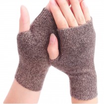 Unisex Outdoor Winter Soft Fingerless Gloves Warm Gloves,Coffee
