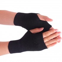 Unisex Outdoor Winter Soft Fingerless Gloves Warm Gloves,Black