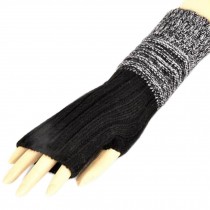 Winter Fingerless Knitted Gloves Warm Gloves For Women's/Girls, Black