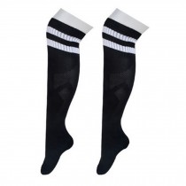 2 Pairs Children's Sport Athletic Sock Soccer Football Socks Black(White Stripe)
