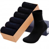 Set of 6 Men's Casual/At Work Thin section Summer Socks-3Black/3Navy