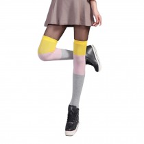 Knee High Socks Students Long Stockings Athletic Socks Color Matching,Yellow