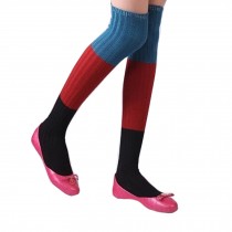 British Style Knee High Socks Students Long Stockings Athletic Socks,Blue