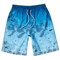 Men's Casual Shorts Beach Shorts Quick-dry Sport Swim Trunk Swimwear Fish Blue