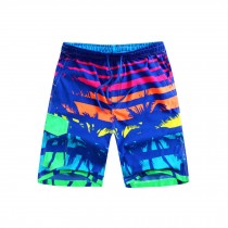 Men's Colorful Shorts Board shorts Beach Shorts Coconut Palm Pattern XL