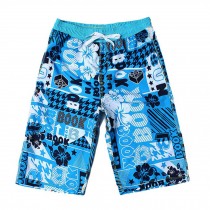 Men's Floral-print Shorts Boardshort Beach Shorts Pure Cotton Men Tide (A) XXL