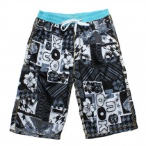 Men's Floral-print Shorts Boardshort Beach Shorts Pure Cotton Men Tide (B) XXL