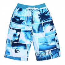 Men's Floral-print Shorts Boardshort Beach Shorts Pure Cotton Men Tide (I) XXL