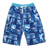 Men's Floral-print Shorts Boardshort Beach Shorts Pure Cotton Men Tide (J) XXL