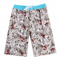 Men's Floral-print Shorts Boardshort Beach Shorts Pure Cotton Men Tide (V) XXL