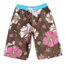 Men's Floral-print Shorts Boardshort Beach Shorts Pure Cotton Men Tide (W) XXL