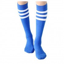 Soccer/Basketball Athletic Socks Color Stripes Blue 39CM 2 Pairs