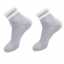 Mid-calf Length Athletic Slipper Socks Men's Cotton 2 Pairs Gray
