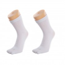 Men's Cotton Toe Socks Barefoot Running Socks 8 Pairs White