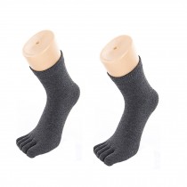 Set of 8 Pairs Men's Cotton Toe Socks Running Socks Gray