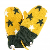 Baby Winter Hand Gloves Double Layer Mittens (1-4 Years), Army/Yellow, No.2