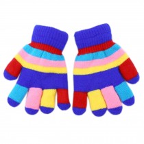 Lovely Mixed Color Double Layer Mittens Baby Hand Gloves, Blue