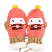 1-4 Years Lovely Kids' Winter Gloves Double Layer Mittens Car Pattern 1 Pair