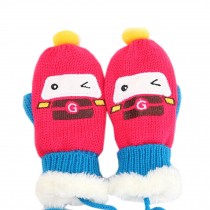 Rose Red Car Pattern Kids' Winter Mittens Gloves 1-4 Years Baby's Warm Gloves