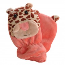 1 Pair Kids' Winter Glove Villus Mittens Haling Hands(0-3 Years)Giraffe Pink
