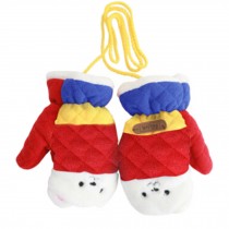 1 Pair Kids' Winter Gloves Warm Mittens Windproof Glove(2-6 Years) Red