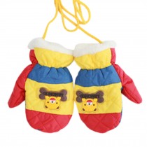 1 Pair Kids' Winter Gloves Warm Mittens Windproof Glove(2-6 Years) Bear Red