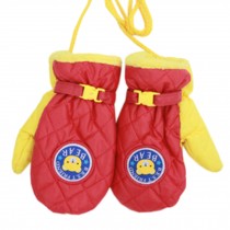 1 Pair Kids' Winter Gloves Warm Mittens Windproof Glove(2-6 Years) Red/Yellow
