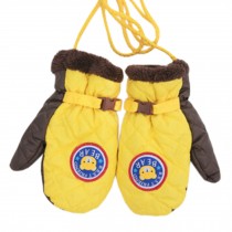 1 Pair Kids' Winter Gloves Warm Mittens Windproof Glove(2-6 Years) Yellow/Brown