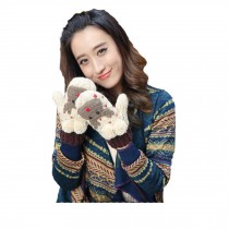 Winter Warm Gloves Cute Stlylish Girls Ladies Wool Gloves Female  Fashion Hand-K