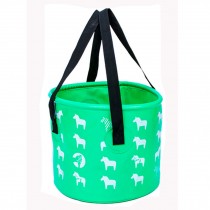 Collapsible Bucket With Patterns, Perfect for Camping/ Fishing, 12L, Green