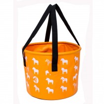 Collapsible Bucket With Patterns, Perfect for Camping/ Fishing, 12L, Orange