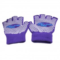 Fingerless Gloves, Non Slip Yoga Gloves For Women, Purple With White Dots