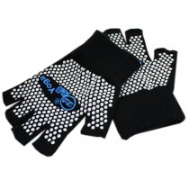 Fingerless Gloves, Non Slip Yoga Gloves For Women, Black With White Dots