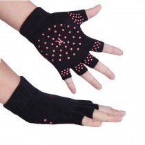 Functional Fingerless Gloves For Yoga/Running/Driving, Yoga Gloves, Black