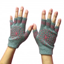Functional Fingerless Gloves For Yoga/Running/Driving, Yoga Gloves, Gray