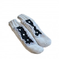 Lovely Thick Winter Wool Knitted Mittens Girl's Gloves ( O )