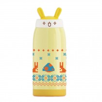 Lovely Rabbit Insulated Kids Stainless Steel Water Bottle 350ml Yellow