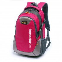 Outdoors Backpack For Travelling Camping Hiking And Mountaineering (Rose-red)