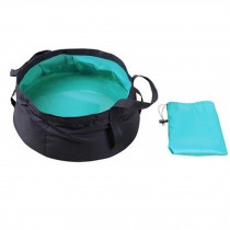 Camping Folding Wash Basin Footbath Washbasin Water Bag for Outdoor Sports, Blue