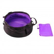 Camping Folding Wash Basin Footbath Washbasin Water Bag Outdoor Sports, Purple