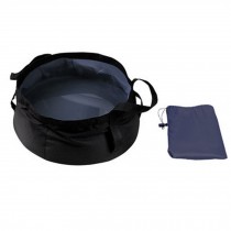Camping Folding Wash Basin Footbath Washbasin Water Bag Outdoor Sports Dark Blue
