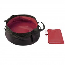 Camping Folding Wash Basin Footbath Washbasin Water Bag Outdoor Sports, Dark Red