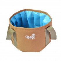 Outdoor Foldable Wash Basin Footbath Washbasin Water Bag Sink for Camping - khak