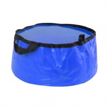 Outdoor Sports Foldable Wash Basin Footbath Washbasin Water Bag Sink, Blue