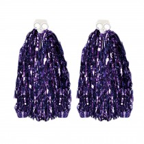 Set of 2 Bright Plastic Cheerleading Poms 100g, Purple