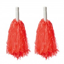 30 CM Long Plastic Cheerleading Poms (Pair), Red